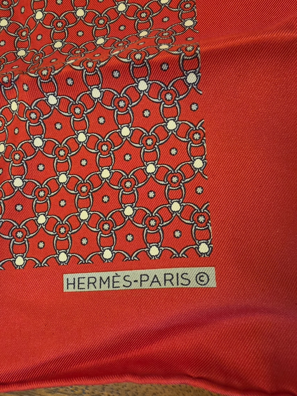 Hermes Paris Pocket Square, Silk, Men's, Made in France, Vintage